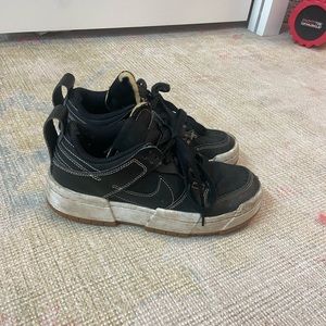 Nike dunk low womens size 7 black and white and tan